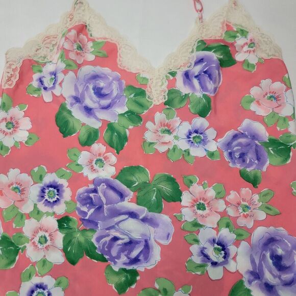 Vtg Victorias Secret Gold Label Slip Dress 90s Y2K Floral Lace Babydoll Medium - Picture 15 of 16